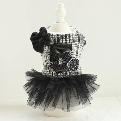 Double Bow Cotton Skirt for Teddy Dog Clothes