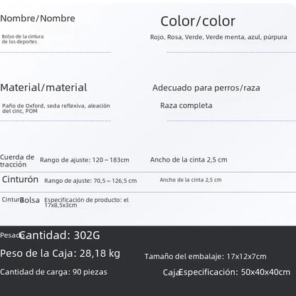 Cross-Border Amazon Pet Running Waist Bag with Leash